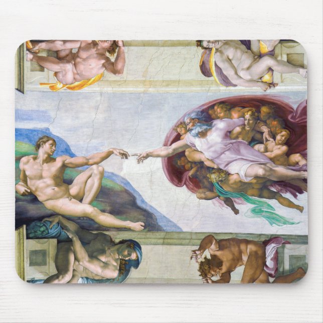 Mousepad Michelangelo - Criação de Adão, Capela Sistina (Frente)