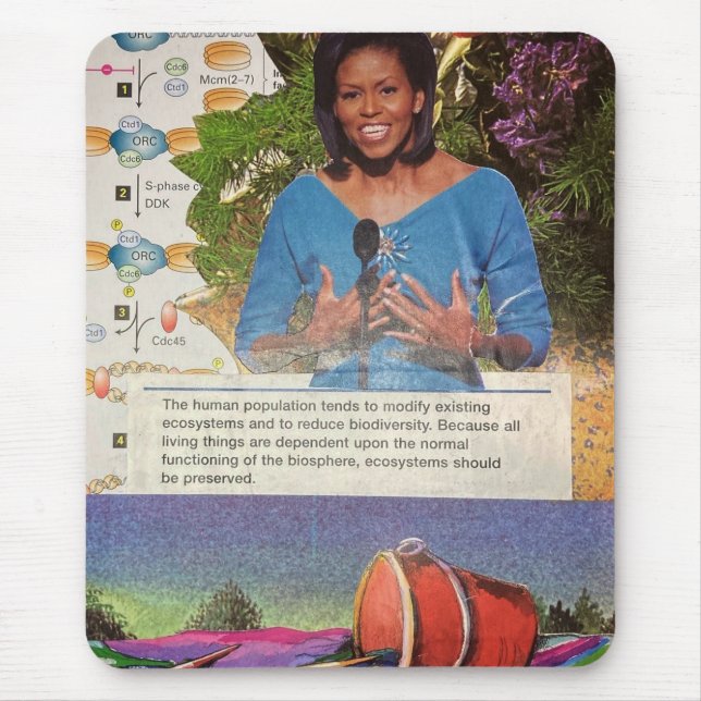 Mousepad Michelle Obama Biodiversity Climate Change Quote (Frente)
