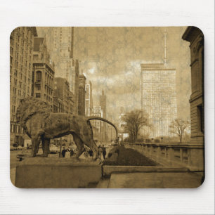 Mousepad Michigan Avenue Chicago 1966 Art Museum Wallpaper