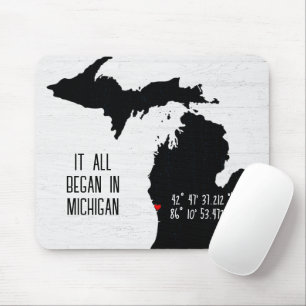 Mousepad Michigan GPS coordena com Heart