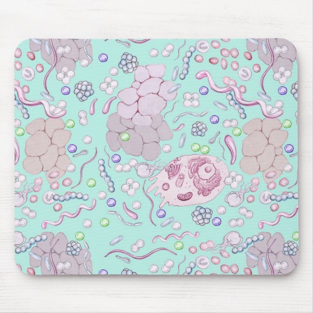 Mousepad Microbiologia no azul (Frente)