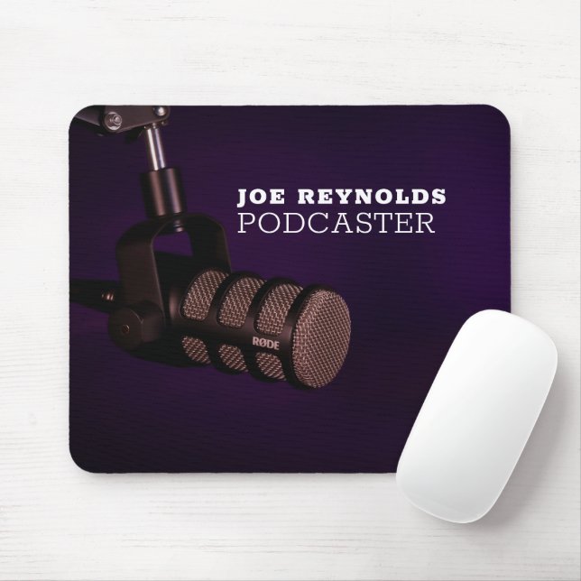 Mousepad Microfone na moda, Podcaster, Podcast (Com mouse)
