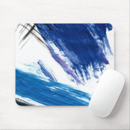 Mousepad Mídia mista: abstrato artístico azul-aquarela