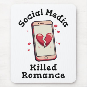 Mousepad Mídia Social Matou o Romance