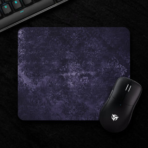 Mousepad Midnight Velvet Damask Indigo Purple Grunge Glam