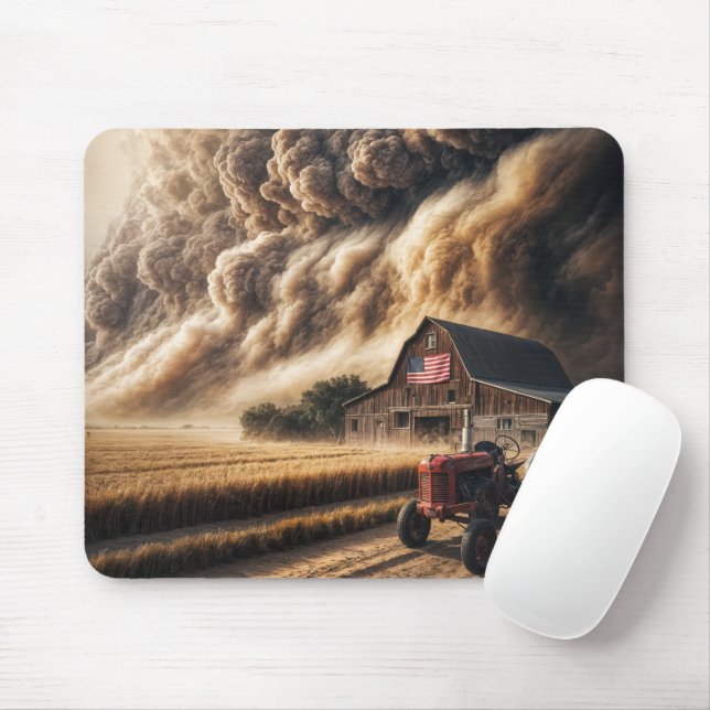 Mousepad Midwest Plains Fazenda em uma tempestade de poeira (Com mouse)