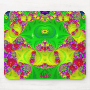 Mousepad MILA ~ Zany Hot Cerise, Amarelo, Vermelho e Verde
