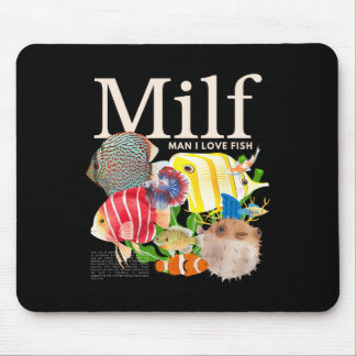 Mousepad Milf Man Eu Amo Peixe Humor Divertido de Pescador