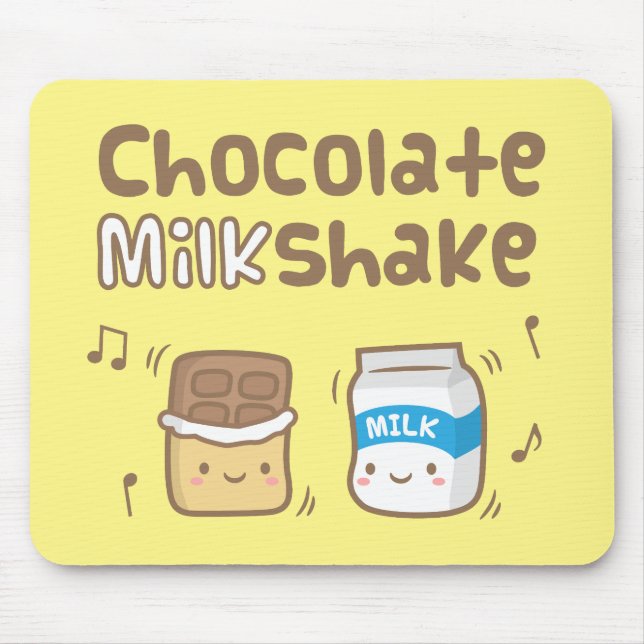 Mousepad Milkshake De Chocolate Bonito Para Crianças (Frente)