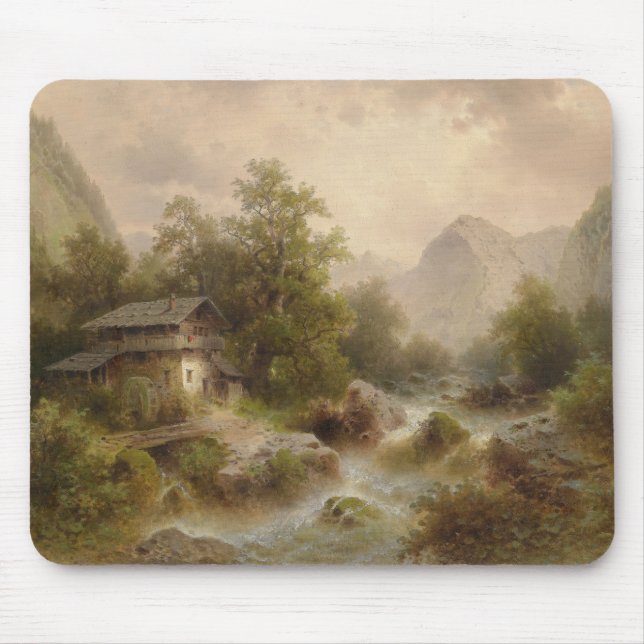 Mousepad Mill on a Mountain Stream (por Albert Rieger) (Frente)