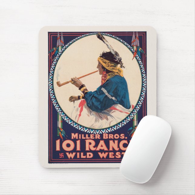 Mousepad Miller Bros. 101 Ranch, Poster de Circo Oeste Selv (Com mouse)
