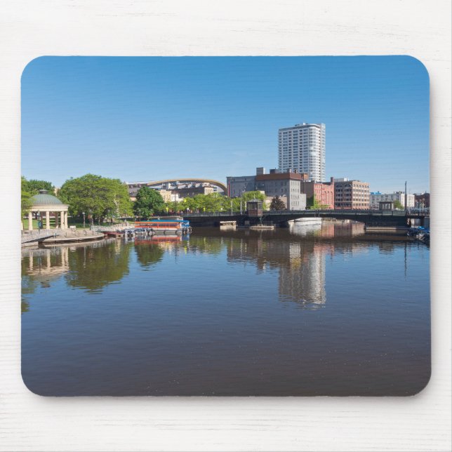 Mousepad milwaukee riverfront e ponte estatal de rua (Frente)