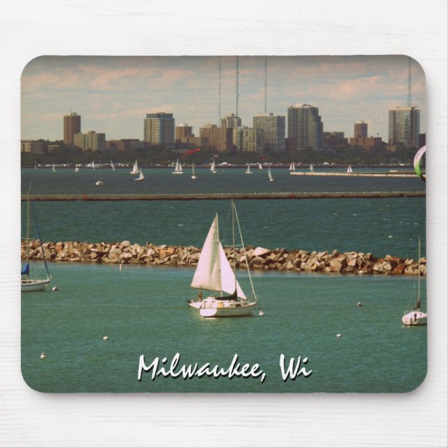 Mousepad Milwaukee, skyline dos WI (Frente)
