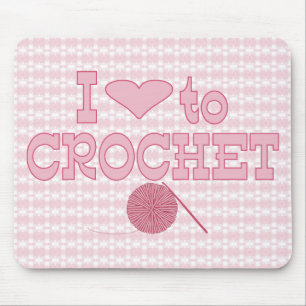 Mousepad Mim coração a crochet
