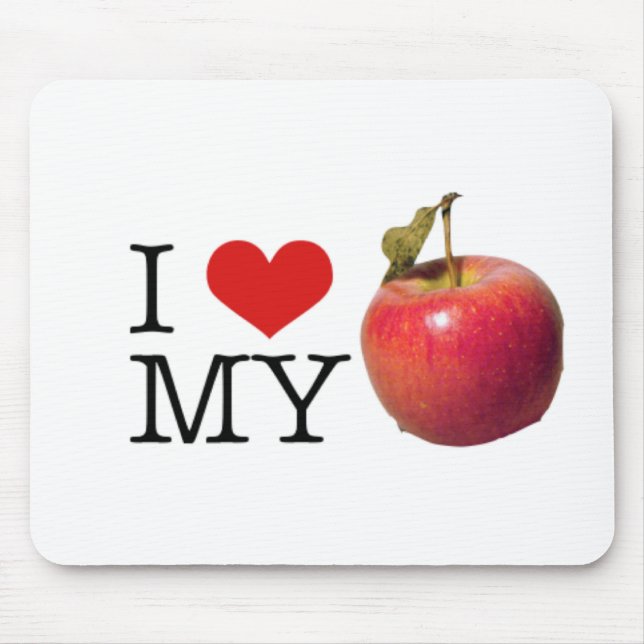 Mousepad Mim coração meu Apple (Frente)