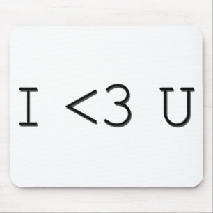 Mousepad MIM Emoticon de <3 U mim coração você