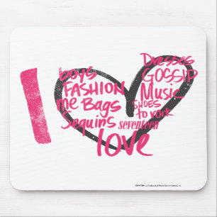 Mousepad Mim magenta dos grafites do coração