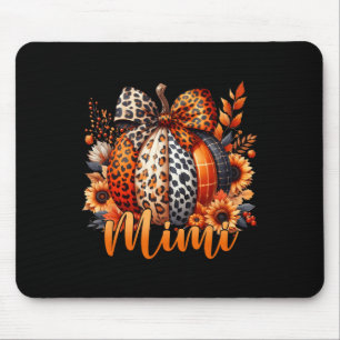 Mousepad Mimi Ação de Graças Leopard Pumpkin Sunflower Coqu