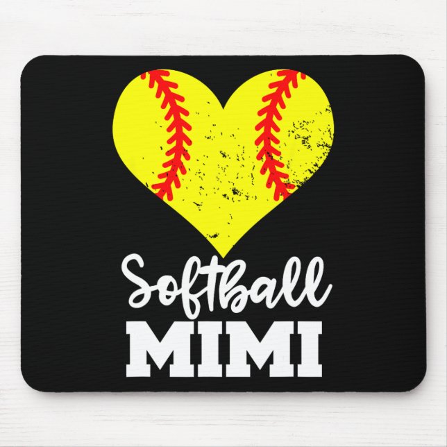 Mousepad Mimi de Softbol Mimi engraçada de jogador de Softb (Frente)