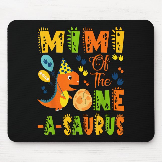 Mousepad Mimi do one-a-saurus no 1º aniversário dinossauro (Frente)