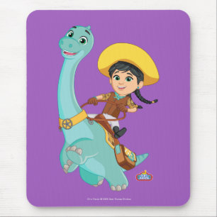 Mousepad Min & Clover   Feliz Cowgirl e Brontosaurus Ride