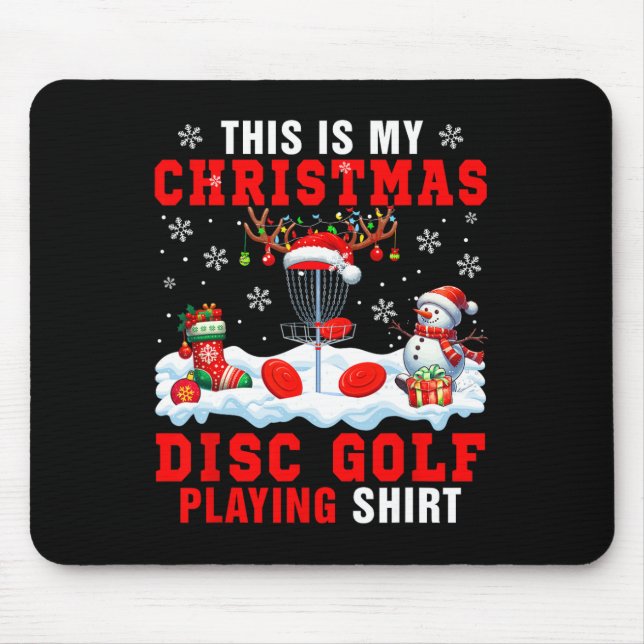 Mousepad Minha Camisa de Natal para Jogar Disc Golf Equipam (Frente)