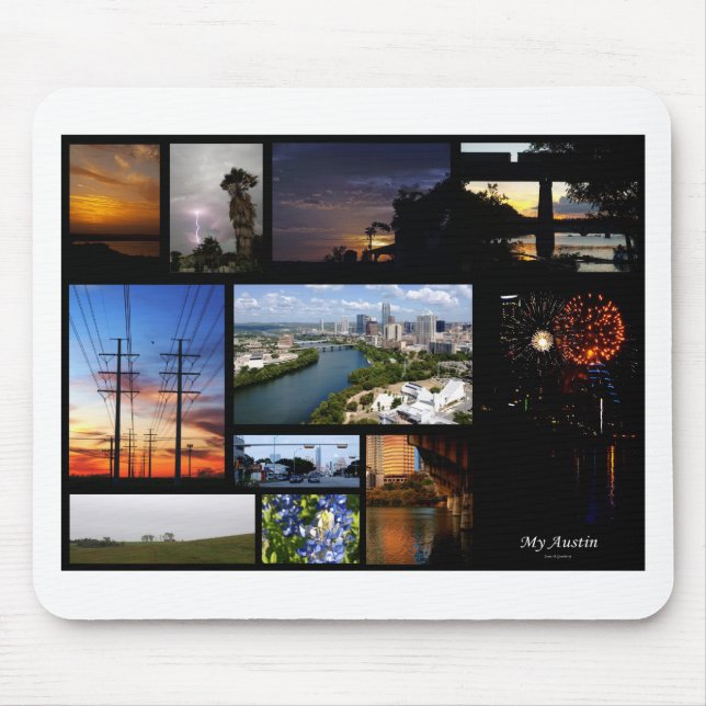 Mousepad Minha colagem de Austin por James R Granberry (Frente)