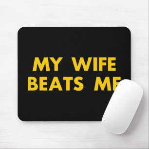 Mousepad Minha Esposa Bate Em Mim Retro Vintage Engraçado