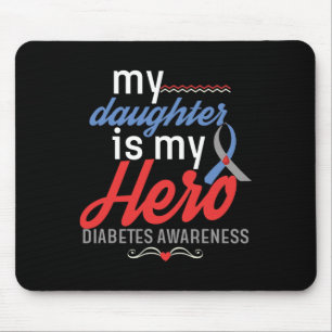 Mousepad Minha filha é Herói Minha Consciência da Diabetes