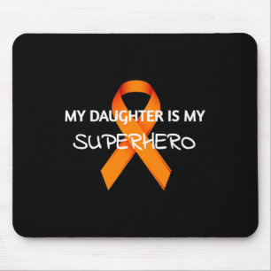 Mousepad Minha Filha É Meu Super Herói Laranja Fita Awarene