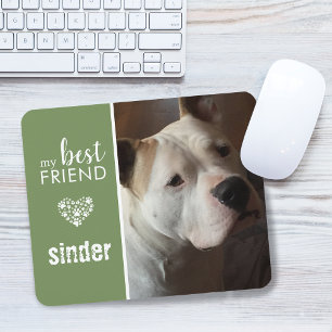 Mousepad Minha melhor amiga Pet Foto Personalizada Verde
