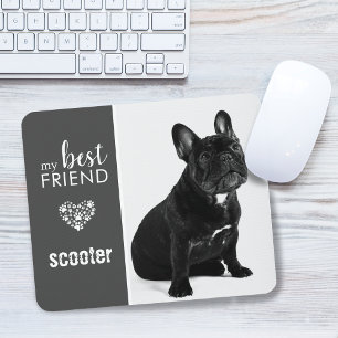 Mousepad Minha Melhor Amizade Foto P&B de Animal de Estimaç