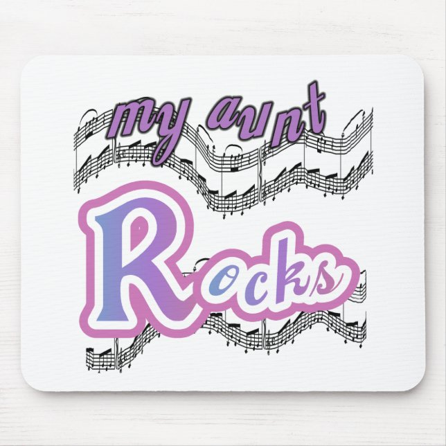 Mousepad Minha tia Rocks Camisetas e presentes (Frente)