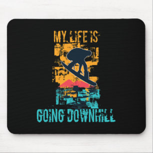 Mousepad Minha Vida Vai Ficar Descida Grunge Winter Snowboa