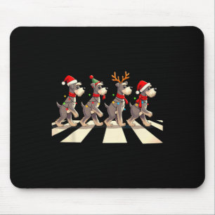 Mousepad Miniatura Cão-Cachorro Cruzando Rodovia Xmas