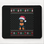 Mousepad Miniatura Cão Pinscher Vestindo Santa Hat Ugly Xma<br><div class="desc">Cachorro Miniatura Vestindo o Cachorro Santa Hat Ugly Xmas Lover 1</div>