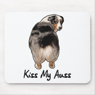Mousepad Miniatura Engraçado Pastor Australiano Beija Meu A