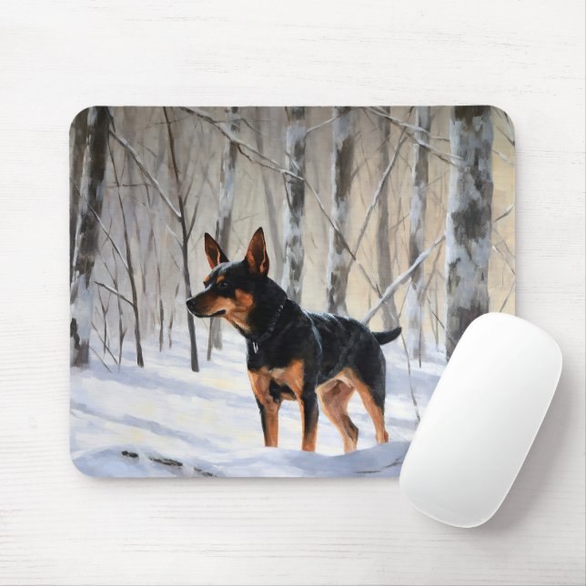 Mousepad Miniatura Pinscher Deixa-o nevar no Natal (Com mouse)