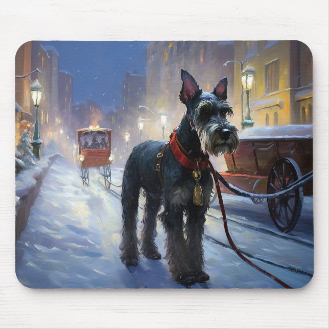 Mousepad Miniatura Schnauzer Fesason de Natal (Frente)