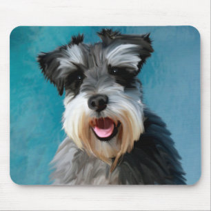 Mousepad Miniatura Schnauzer — Pintura De Cor De Água