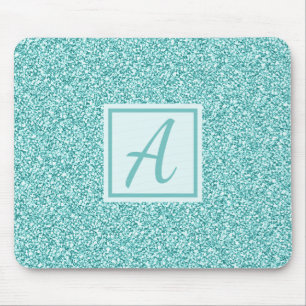 Mousepad Minigrama azul brilhante inicial monograma
