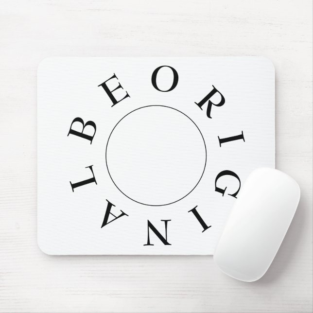 Mousepad Mínima citação de Tipografia Simples Preta e Branc (Com mouse)
