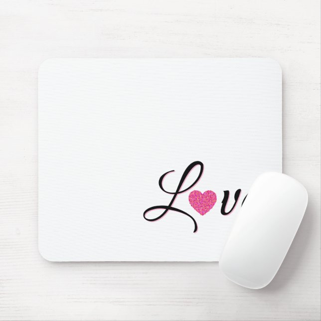 Mousepad Minimal Dotted Heart Design (Com mouse)
