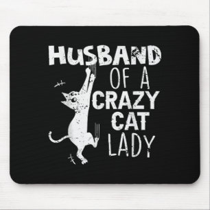 Mousepad Minimal Retro Marido Louca por Gatos