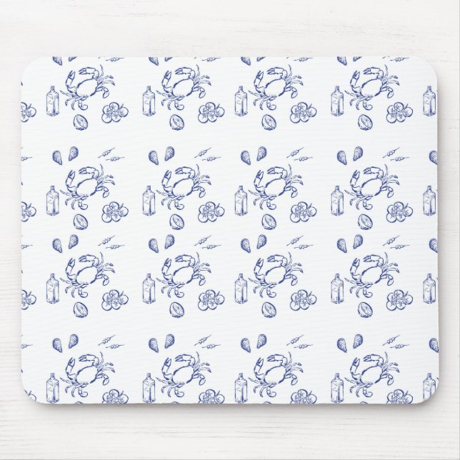 Mousepad Minimalismo da Comida do mar (Frente)