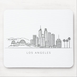 Mousepad Minimalist Los Angeles Skyline Illustration
