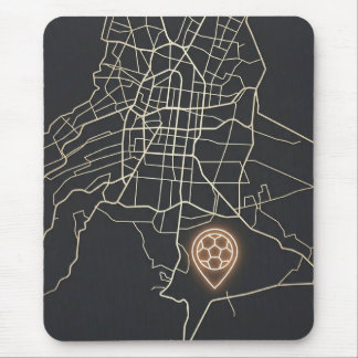 Mousepad Minimalist NYC Soccer Map Pin Line Art