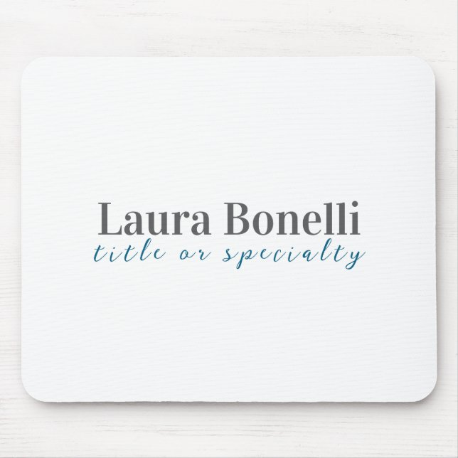 Mousepad Minimalist Professional Modern Plain Name Title (Frente)