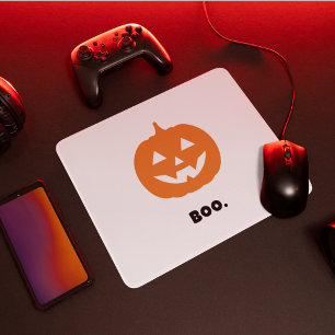 Mousepad Minimalista BOO. Abóbora – Halloween Minimalista