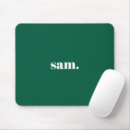 Mousepad Minimalista texto personalizado negrito verde